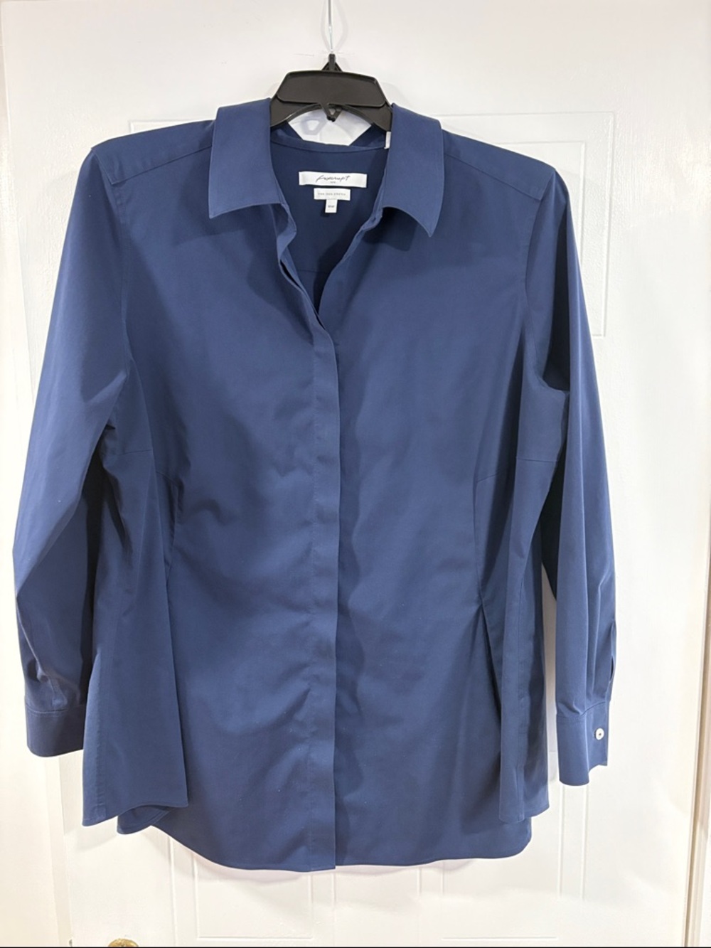 Foxcroft Navy Collared  Blouse
